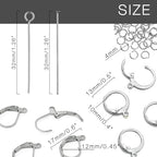 180Pcs No Tarnish Leverback Hooks & Pins for Earring Making, stino Hypoallergenic Stainless Steel Jewerly Findings Supplies, Gold Plated & Silver Set (Silver) - color: Silver