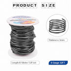8 Gauge Aluminum Craft Wire, 3mm Jewelry Wire for Jewelry Making Supplies and DIY Metal Craft Art (Black, 32 Feet) - color: Black, size: 8Gauge 32FT