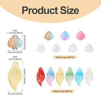 Beadthoven 120Pcs Glass Leaf Beads Mixed Transparent Leaf Shaped Crystal Beads Colorful Spring Summer Plant Bead Loose Gemstone Spacers for Jewelry Making DIY Bracelets Necklace Earrings Crafts - color: Leaves 2 styles