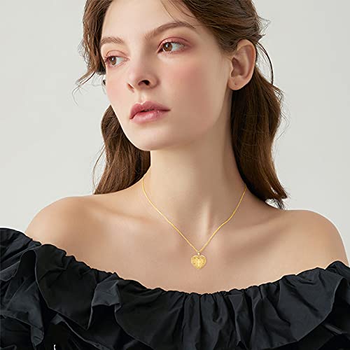 SOULMEET Personalized Silver Locket Necklace That Holds Pictures Photo Keep Someone Near to You, Memorial Custom Lockets Necklaces Letters Engraving for His Her - color: Q- Gold plated cross-Yellow, style: Locket Necklace Only