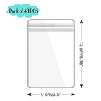 Jewelry Pouch Clear Self Seal Plastic Zipper Bags for Necklace Bracelet Packing Storage Transparent PVC Lock Pouches, Pack of 48 - color: 48 pcs large bags,9*13 cm
