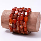 Natural Large Red Agate Cube Stone Beads 8x11mm 38cm/str Loose Semi Gemstone Stone Square Beads for Making Bracelets Necklace - color: Red Agate