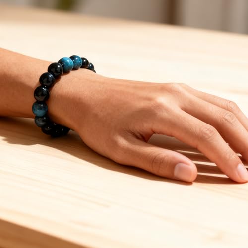 Handmade 8mm Beaded Bracelets For Men Protection Bracelet For Women Chakra Feng Shui Stretchy Handmade Lucky Money Stretchy Crystal Bracelets Best Gifts - color: Simulated Blue Tiger