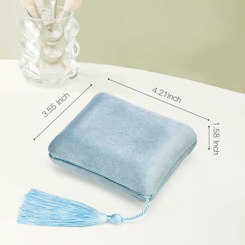 TAIMY Necklace Boxes, Velvet Small Earring and Necklace Case for Women with Tassel, Empty Long Necklace Pendant Box for Her(Blue) - color: Blue