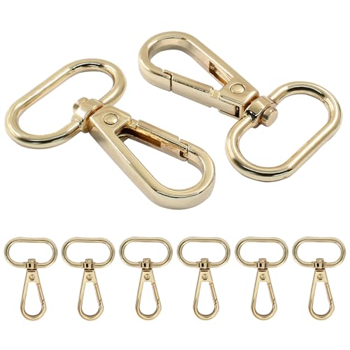 16 Pack Swivel Lobster Clasps, 1 Inch Gold Lobster Claw Clasps for Keychains, Oval Ring Swivel Snap Hooks Metal Lobster Clips for Purse, Snap Tabs, Craft Making - color: Gold