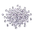 FASHEWELRY 300Pcs Cube White Acrylic Letter Beads 6x6mm Letter E Alphabet Beads for DIY Bracelet Necklace Jewelry Making - color: Letter E, size: 6x6x6mm