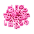 Cheriswelry 26Pcs Letter A-Z Bead Acrylic Alphabet Beads European Large Hole Loose Spacer Bead 20-21mm for DIY Craft Bracelet Necklace Keychain Lanyard Making Hole: 6mm - color: Hot Pink