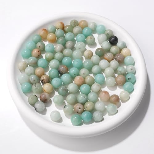 Raicegs 100pcs 8mm Amazonite Beads Natural Gemstone Beads Round Loose Beads for Jewelry Making DIY Bracelets Necklace - color: Amazonite, size: 8mm Round