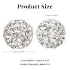 100Pcs 10mm White Rhinestone Beads for Jewelry Making, Shiny Round Disco Ball Sparkly Beads Bulk with 10-Grid Storage Box for DIY Baseball Necklaces Shamballa Bracelets - color: White