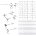 50PCS Silver Ball Earring Posts Hypoallergenic Earring Studs Ball Ear Pin with 925 Sterling Silver Post for DIY Jewelry Making Findings - color: B Style-Silver Smooth Ball