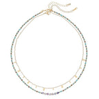 Plumiss Boho Handmade Natural Jasper Stone Beaded Crystal Mixed Strand Short Necklace for Women Girl - color: Fluorite