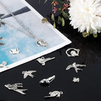 PH PandaHall 15 Style Bird Charms, 90pcs Swallow Charms Tibetan Antique Silver Animal Pendants Beads for DIY Spring Earring Necklace Bracelet Making - color: 15 Styles Bird - 90pcs
