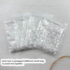 1310pcs Bicone Crystal Glass Beads 2mm 3mm 4mm 6mm 8mm Faceted Crystal Spacer Beads for Bracelets Necklace Pendants Earrings DIY Jewelry Craft Making(Transparent AB) - color: Transparent AB