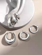 ORAZIO Small Gold Hoop Earrings for Women Hypoallergenic 14K Gold Plated Chunky Huggie Earring Sets for Multiple Piercing Dainty Earing Stacks Set Cute Silver Cartilage Jewelry Trendy Gifts - style: Silver Plated-Classic