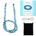 Stone Beads, 60pcs Aquamarine, 6mm Round Loose Beads for Jewelry Making, Bracelets, with Gift Bag, Elastic String & Size Card - color: Aquamarine, size: 6mm