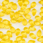 Czech 50-Piece Glass Beads, 6x9mm, Teardrop Warm Sunny Yellow - color: Yellow 80020