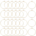 Beebeecraft 1 Box 100Pcs Hoop Earring Findings 30mm 18K Gold Plated 316 Stainless Steel Wine Glass Charms Rings with 0.7mm Pin DIY Earring Beading for Hoop Earrings Making - color: Gold, size: 30mm