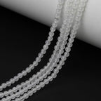 MJDCB 225pcs Natural Small Stone Beads 3mm White Jade Round Smooth Loose Gemstone Bead for Jewelry Making Bracelets Earrings Necklaces Accessories - color: White Jade