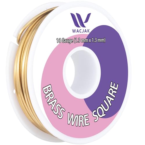 Square Brass Wire 16ga, 30ft – Premium Raw Brass for DIY Jewelry Making - color: 16 Gauge(1.3x1.3mm)