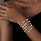 Gold Bracelets Set for Women Stack, Chunky Thick Bracelets Stack for Women Trendy, Simple Dainty Thin Gold Plated Cuff Stackable Bracelets With Beaded Cuban Paperclip Snake Rope Bangle Hand Chain Jewelry - style: Style 03-silver