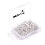 BEADIA Open Eye Pins Silver Head Pins for DIY Jewelry Making 40mm 200pcs - color: Silver, size: 40mm