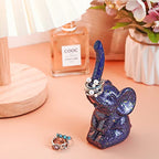 PUDDING CABIN Purple Elephant Ring Holder Cute Ring Organizer Stand Display, Unique Elephant Gift for Women Mom Mother's Day Birthday Engagement Bridesmaid Christmas Gift - style: Purple Elephant