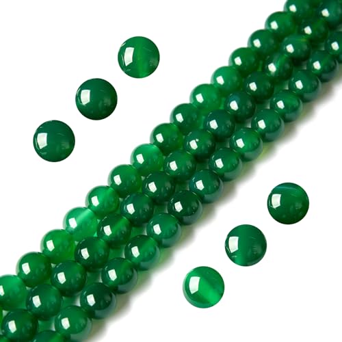 100pcs 6mm Green Agate Beads Natural Gemstone Beads Round Loose Beads for Jewelry Making - color: Green Agate, size: 6mm