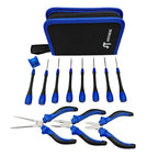 Precision Repair Tool Set, 12-Piece Electronics & Jewelers Repair Kit with Precison Screwdrivers, Mini Pliers, Demagnetizer, Small Tool Kit for PC, Laptop, Phone Repair, Includes Compact Storage Pouch
