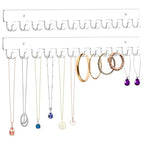 2 Pack Necklace Holder - Hanging Jewelry Organizer, Self-Adhesive, Wall Mount (Clear) - color: Clear