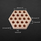 Wooden Pliers Organizer - Hexagon Pliers Rack with 19 Holes - Beech Wood - Brown - 5 x 5 x 0.88 inches - Indoor Use - Tabletop Mounting - No Assembly Required - style: Hexagon
