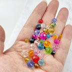 480pcs Crystal Glass Beads 3mm 4mm 6mm 8mm 10mm Round Faceted Glass Spacer Beads for Bracelets Necklace Earring DIY Jewelry Making Craft(Red) - color: Red