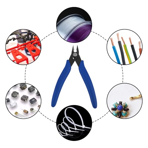 5-Inch Micro Wire Cutters Pliers,Small Zip Tie Cutter Nippers,Precision Flush Cutter Tools for Jewelry Making Craft,Mini Wire Side Cutting Snips for Electronics