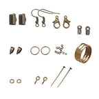 Pandahall Antique Bronze Jewelry Beading Starter Kits with Brass Crimp End Caps and Jewelry Findings for Bracelet Necklace Earring Making Repairing - color: Antique Bronze