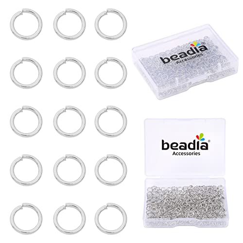 BEADIA Platinum Plated Jump Rings Non Tarnish 5mm 400pcs for Jewelry Making Findings - color: Platinum, size: 0.7x5mm