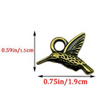 50PCS Small Hummingbird Charms Alloy Mini Hummingbird Charms 3D Animal Alloy Hummingbird Enamel Pendants for Earring Necklace Bracelet Keychain Jewelry Craft Making - color: Bronze