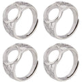 SUNNYCLUE 1 Box 8Pcs Pad Ring Settings Platinum Color Brass Adjustable Ring Blanks Finger Ring Base Rings Components Finger Ring Pad Bezels for Jewelry Making Kits Fit for 10mm Gemstones Cabochons - style: Ring 3