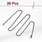 HARFINGTON 20 Pack 18 Inch Necklace Chains Bulk 3.2mm Black Plated Cable Chains with Lobster Clasps for Jewelry Making - color: Black, size: 18 Inch x 3.2mm