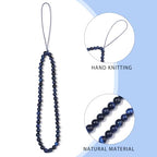 Semi-Precious Gem Stones Beaded Phone Charm Cell Phone Lanyard Wrist Strap Handmade Natural Gemstone Phone Chain string - color: Qingjin Tiger