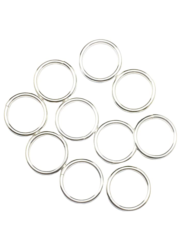 10pcs 925 Sterling Silver Open Jump Rings, 16 Gauge 12.0mm OD/9.5mm ID Made in USA by CRAFT WIRE - size: 12.0mm OD/9.5mm ID