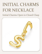 OVRUNS Initial Charm for Women,Letter Bracelet Necklace Charms Alphabet Pendant Charms With Clasp - color: Gold, style: Letter S