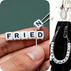 Acrylic Letter Beads 4mm Flat Round, 6mm Square - Beads for Making Friendship Bracelet or Necklace (28 Pieces of Square White with Black) - color: 28 pieces of square white with black