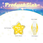 DanLingJewelry 30Pcs Yellow Star Beads with Dot Pattern Shiny Glass Star Beads for Jewelry Making DIY Craft - color: 30pcs -star