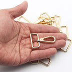JWBIZ 15 Pcs D Ring Swivel Lobster Claw Clasp, Push Gate Snap Hooks Trigger Clips(Gold, 1 inch) - color: Gold, size: 1 inch
