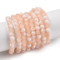 KISSITTY 50pcs Matte Beads Gradient Color Glass Frosted Crystal 4mm Rondelle Light Salmon Bead Center Drilled Loose Craft Beads for Jewelry Making Earring Bracelet Necklace DIY Crafts - color: Light Salmon
