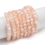 KISSITTY 50pcs Matte Beads Gradient Color Glass Frosted Crystal 6mm Rondelle Light Salmon Bead Center Drilled Loose Craft Beads for Jewelry Making Earring Bracelet Necklace DIY Crafts - color: Light Salmon