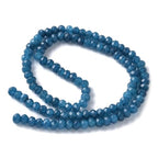 115pcs Natural Jade Disk Stone Beads 4x2mm Rondelle Faceted Dyed Stone Loose Spacer Beads for Jewelry Making Design Bracelet Necklace Keychain Phone Chain Lanyard Ornament, Royal Blue - color: Royal Blue