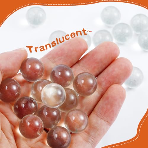 400 PCS Clear Marbles, Clear Glass Marbles for Vase Fillers, Round Marble Beads for Marble Run Game, Glass Beads Bulk for DIY Home Decoration, 4.6lb, Approx. 400 pcs