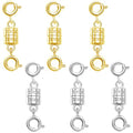 S925 Sterling Silver Magnetic Necklace Clasps and Closures,Magnetic Necklace Clasp for Jewelry Making Supplies (3golden+3silvery) - color: 3golden+3silvery