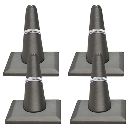 Novel Box 4 Pack Silver Leatherette Jewelry Ring Finger Display Stand 2.12x2.12x2.37 Inches with Square Base - Ring Holder Organizer Stand for Selling or Personal Use - Display Stands for Rings - color: Single Ring Finger (Pack of 4), size: Silver Leather