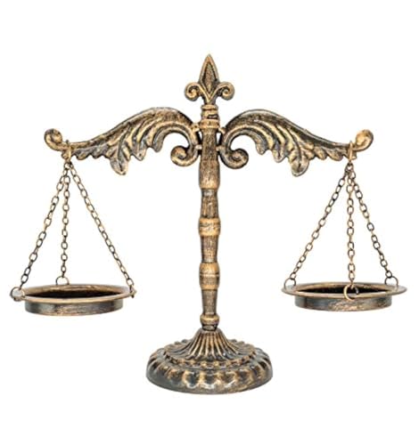 Owlgift Vintage Style Metal Libra Jewelry Display, Scale Tray Cosmetic Organizer, Jewelry Storage, Unique Centerpiece Stand – Bronze - color: Bronze